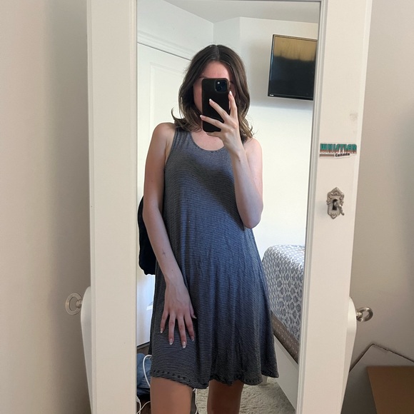AMERICAN EAGLE XXS XS Black and Striped Summer Dress - Picture 9 of 11